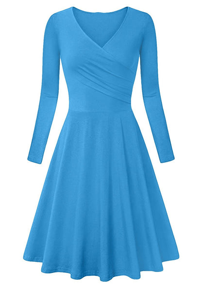 Elegant V Neck Long Sleeves Dresses