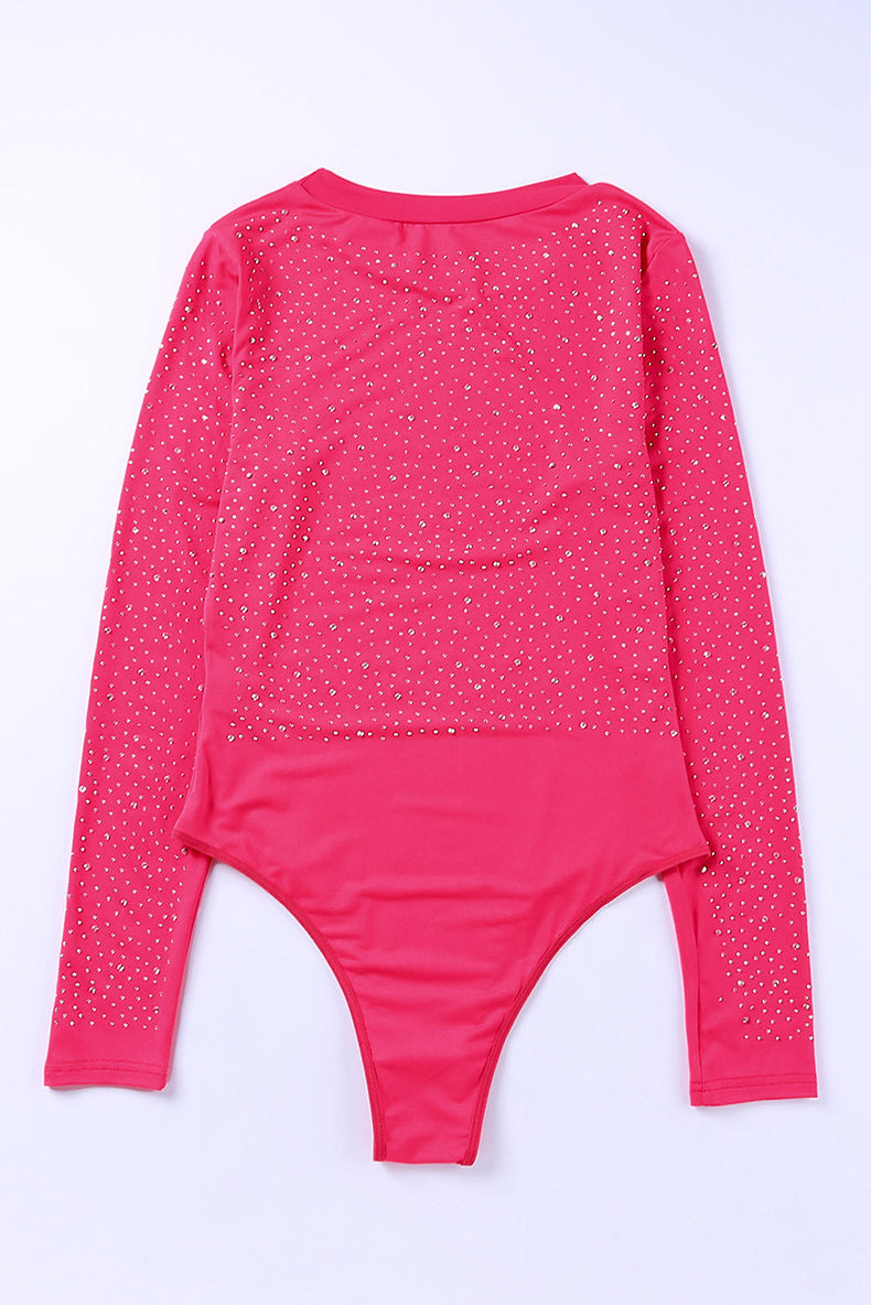 Sexy Diamond Long Sleeves Jumpsuits Basic Tops