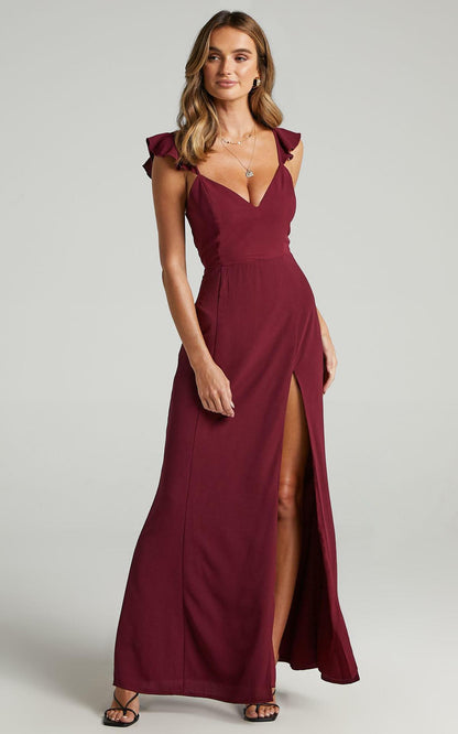 Sexy Split Front Sleeveless Evening Dresses