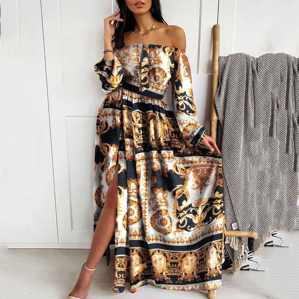 Vintage V Neck Long Sleeves Dresses
