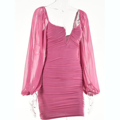 Sexy V Neck Summer Backless Mini Dresses