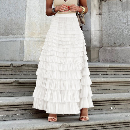 Fashion Elegant High Waist Tulle Cake Skirts for Women