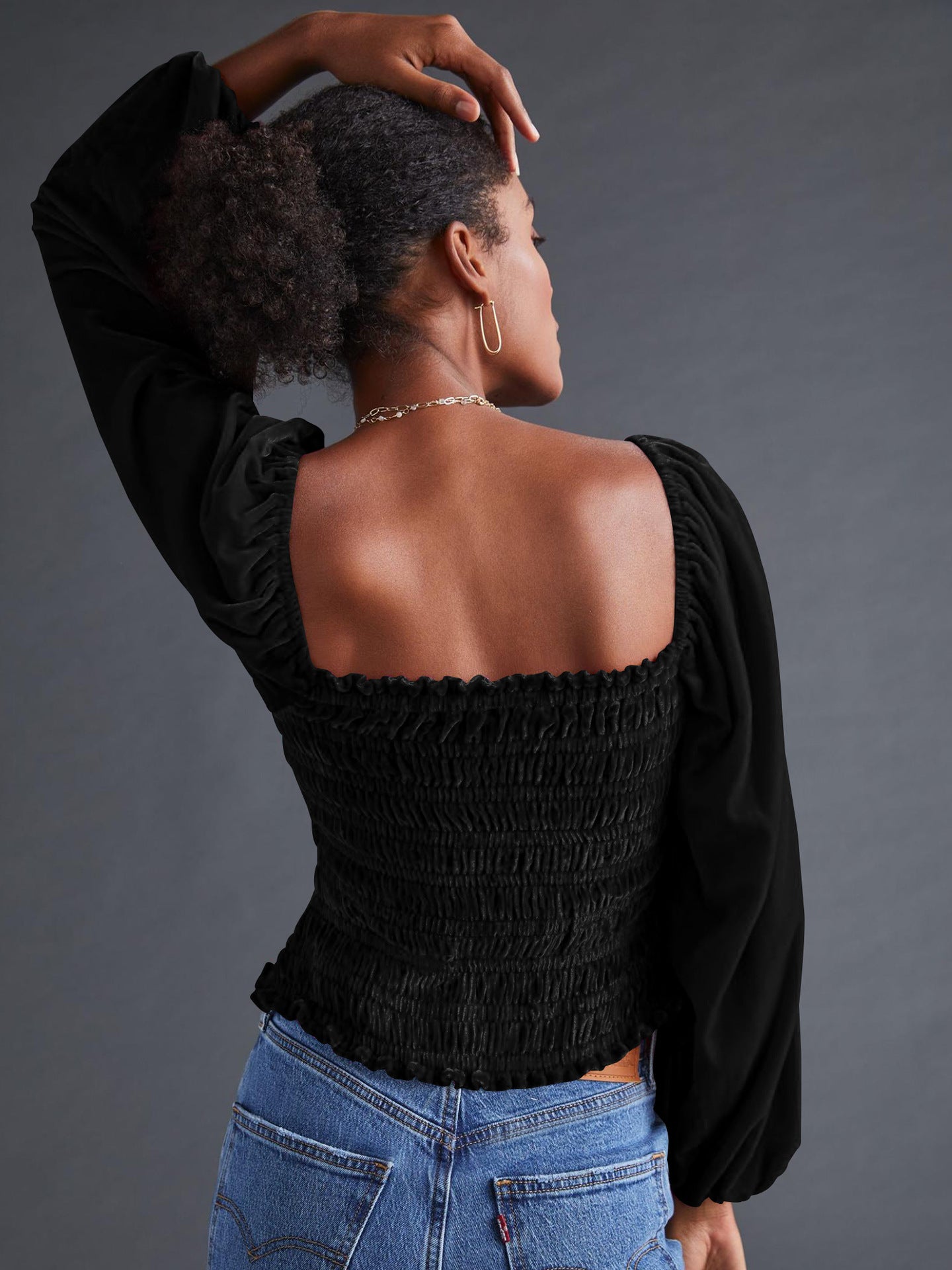 Elegant Designed Velvet Long Sleeves T Shirts