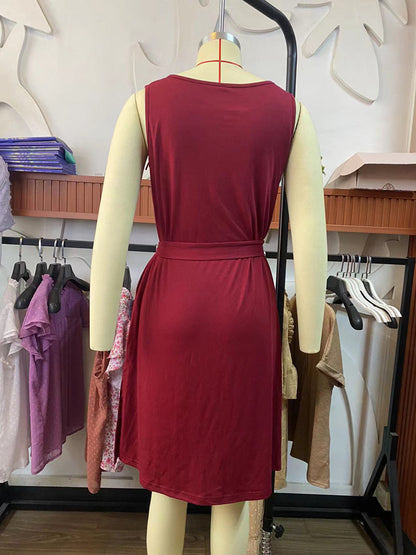 Sexy Summer Split Front Sleeveless Midi Dresses