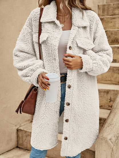 Fashion Turnover Collar Women Long Outerwear