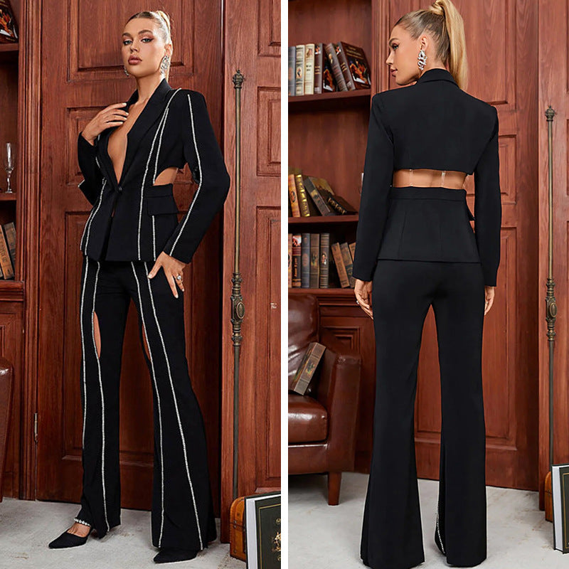 Luxury Designed Hollow Out Two Pieces Women Outfits Set