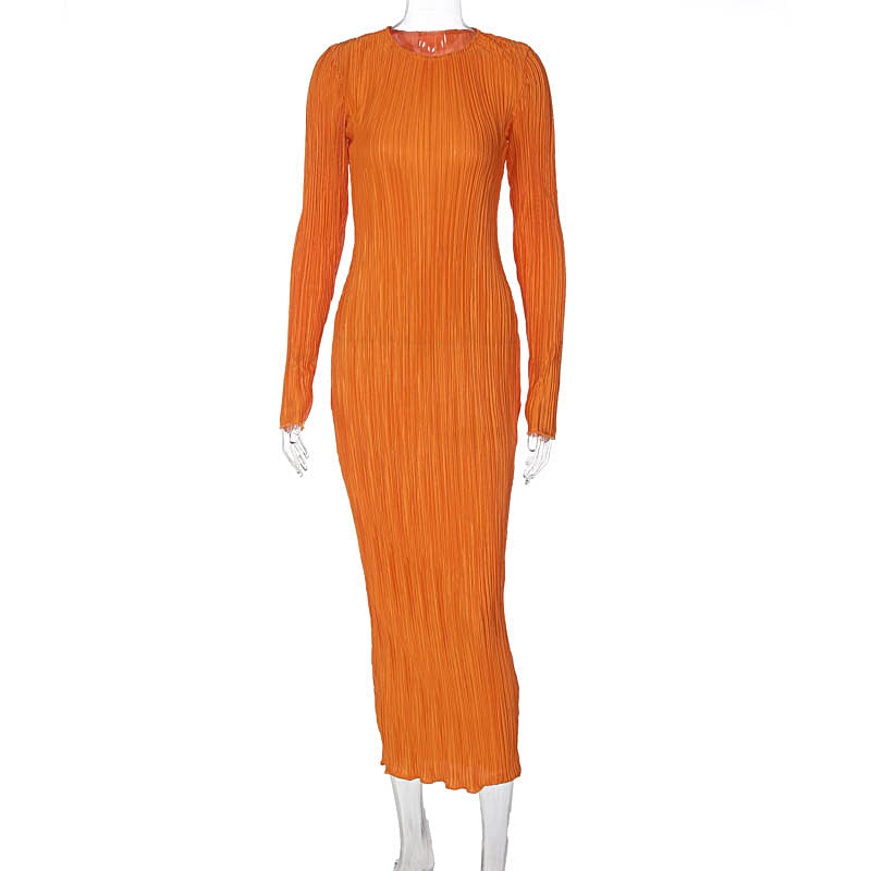 Fashion Round Neck Long Sleeves Dresses