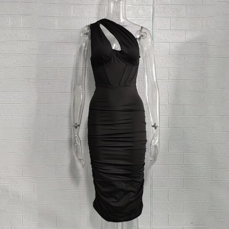 Sexy One Shoulder Backless Sheath Dresses