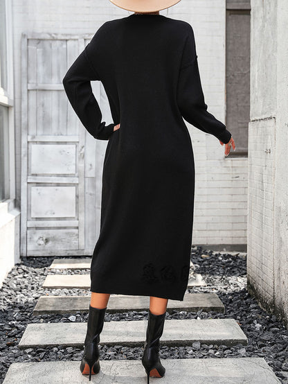 Fashion Button Design Knitted Shirts Dresses