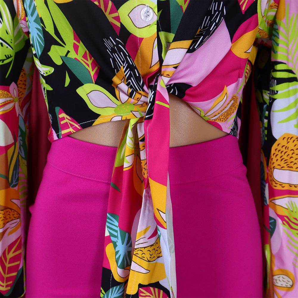 Fashion Long Sleeves Shirts & Wide Legs Pants