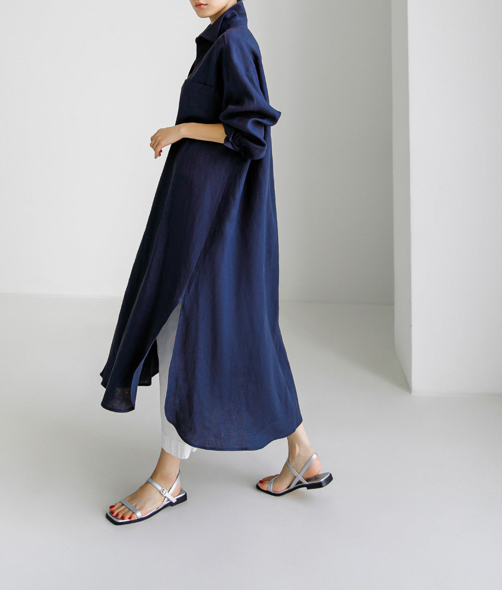 Casual Cotton Plus Sizes Long Sleeves Shirts Dresses