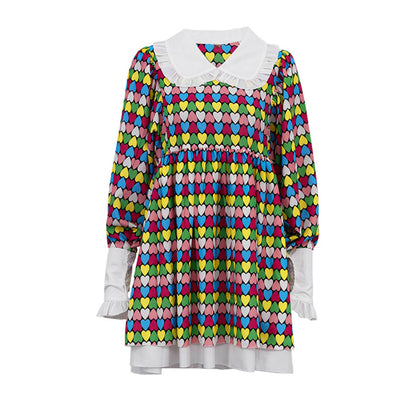 Fashion Doll Collar  A Line High Waist Short Dresses