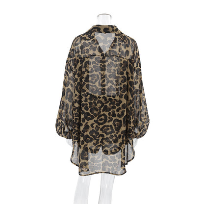 Casual Summer Breathable Leopard Two Pieces Suits