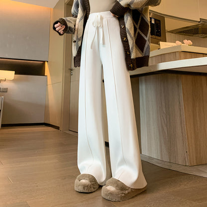 Casual Soft High Waist Winter Wide Legs Pants