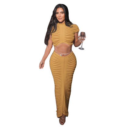 Sexy See Through Knitted Night Party Dress Suits
