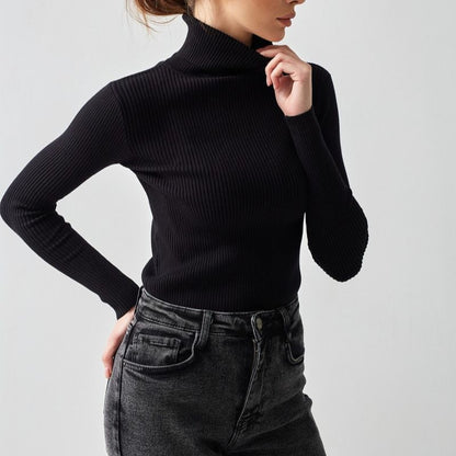 Sexy High Neck Knitted Sheath Sweaters