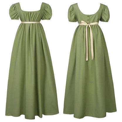 Bridgton Vintage Regency High Waist Victorian Prom Dress 1507