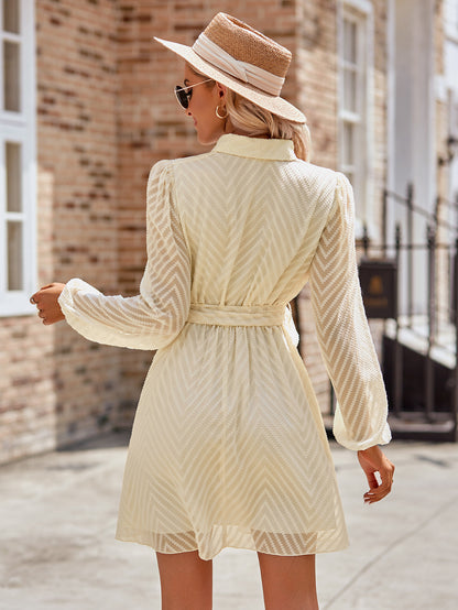 Fashion V Neck Long Sleeves Short Dresses