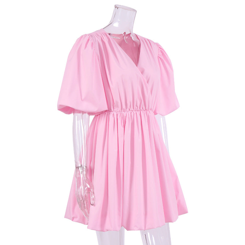 Fashion Summer Puff Sleeves Mini Dresses