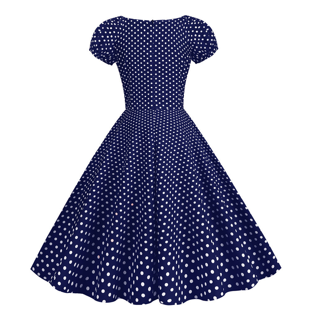 Vintage V Neck Summer Short Sleeves Dresses