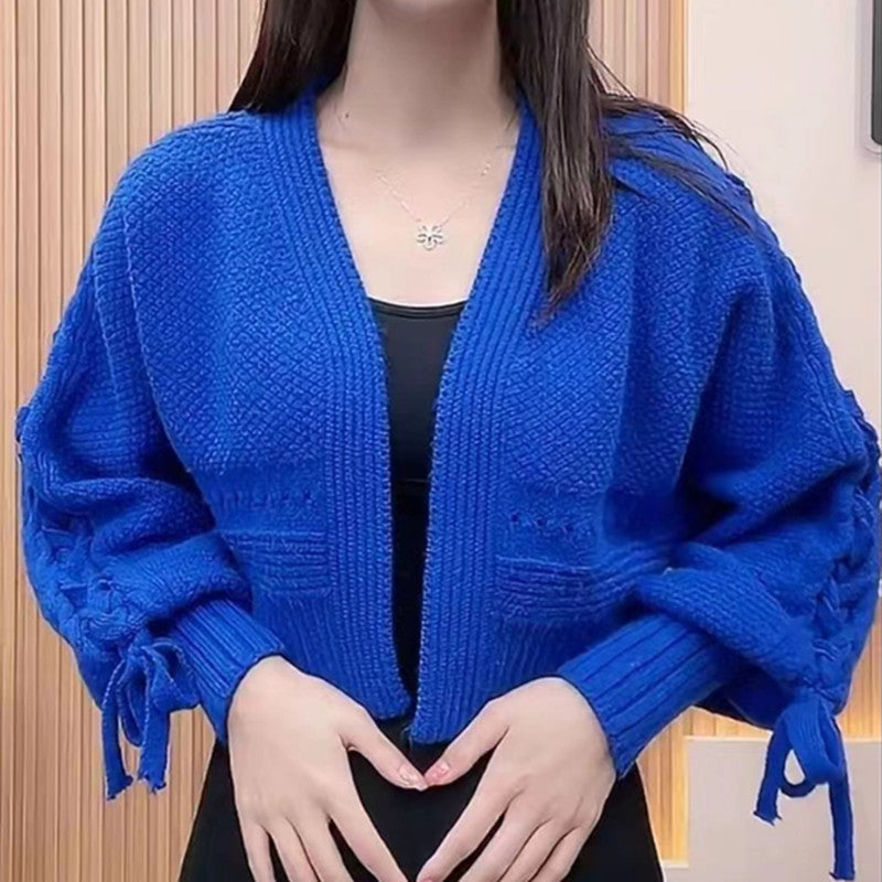 Sweety V Neck Knitted Short Sweaters
