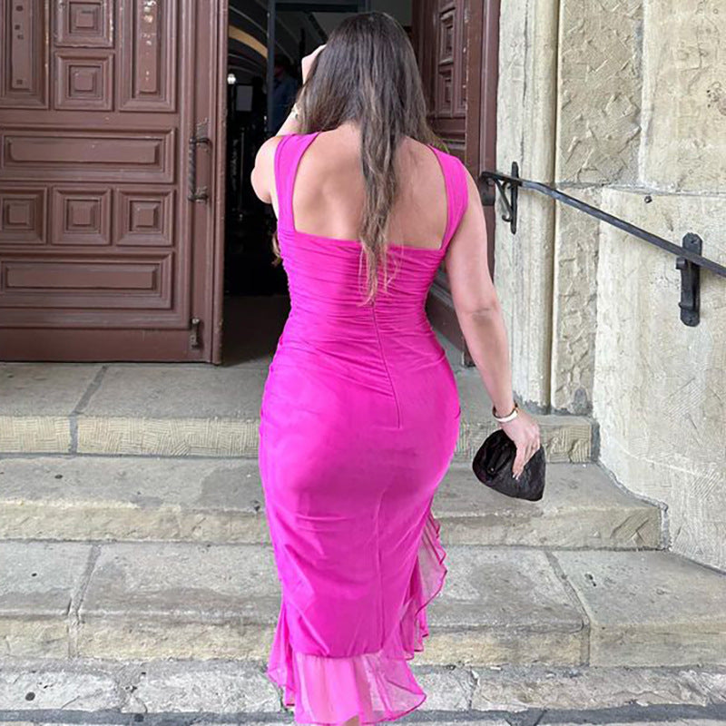 Sexy One Shoulder Summer Sleeves Sheath Dresses