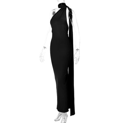 Sexy One Shoulder Sleeveless Long Evening Party Dresses
