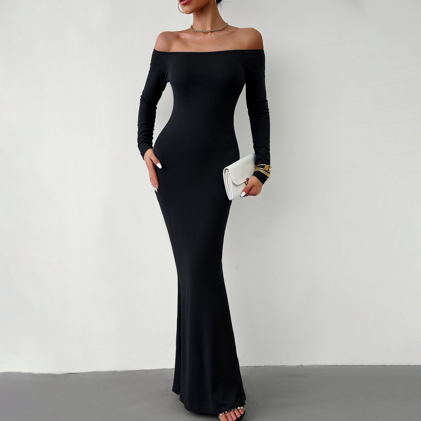 Sexy Off The Shoulder Long Knitted Dresses