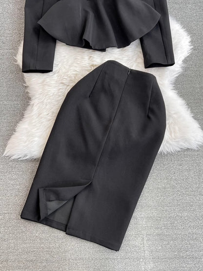 Fashion Long Sleeves Blazers and Sheath Skirts for Women