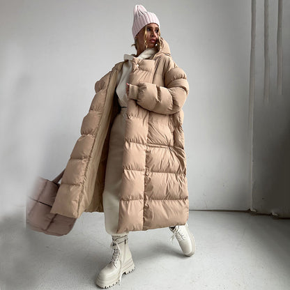 Casual Women Warm Cotton Long Overcoats for Winter