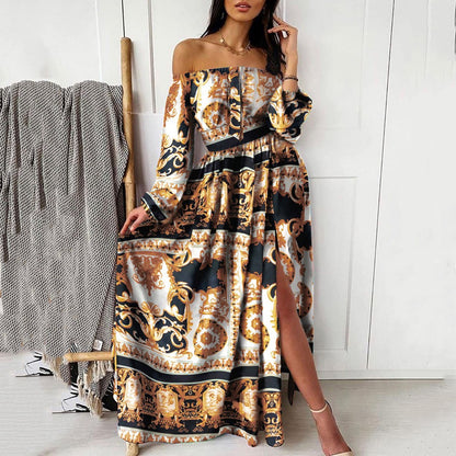Vintage V Neck Long Sleeves Dresses