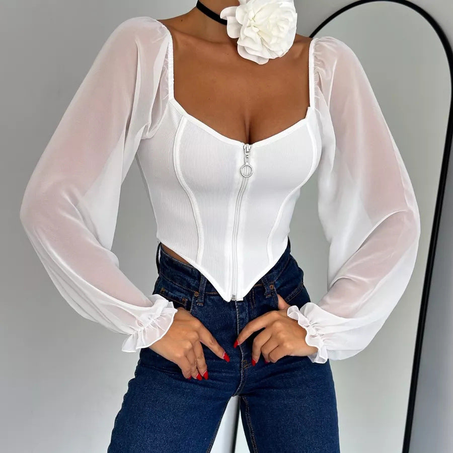 Sexy Long Sleeves Short Tops