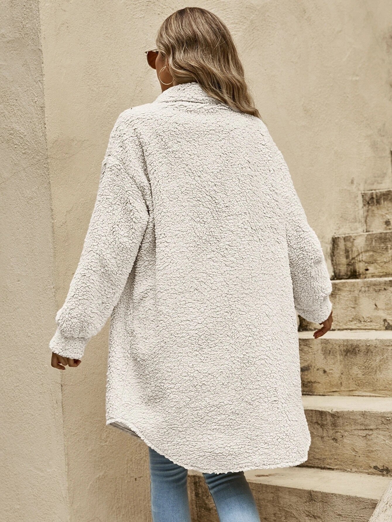 Fashion Turnover Collar Women Long Outerwear