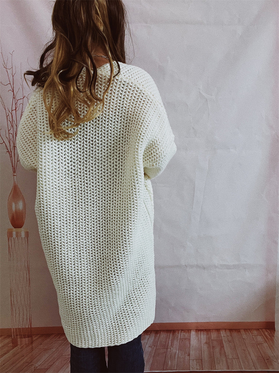 Casual Long Knitted Coats with Large Pockets
