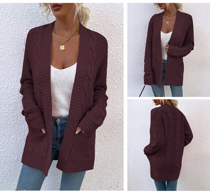 Fashion Twist Knitted Cardigan Coats