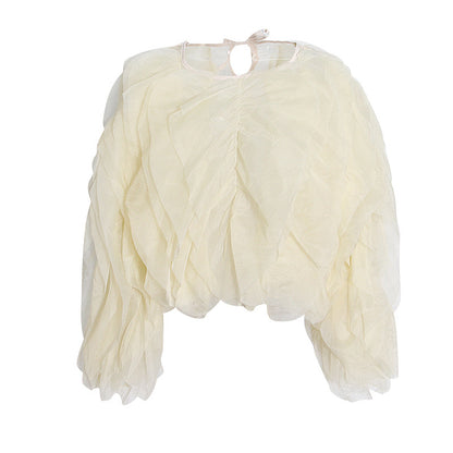 Designed Fashion Ruffled Long Sleeves Blouses Shirts
