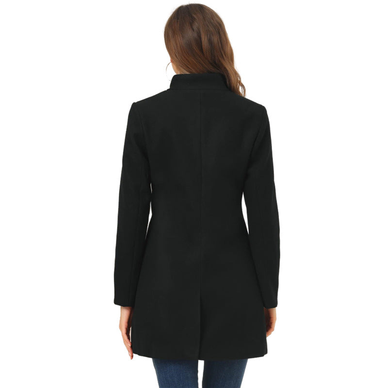 Fashion Popular Socket 3-breasted Slim-fit Women Coat