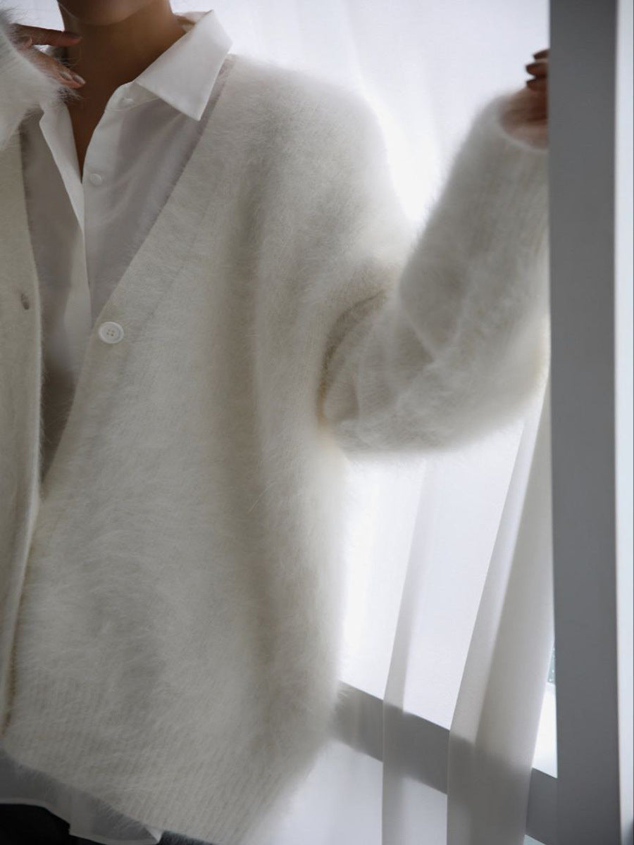 Casual V Neck Long Sleeves Knitted Sweaters