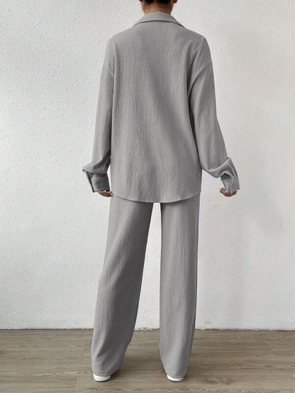 Casual Summer Turnover Collar Two Pieces Suits