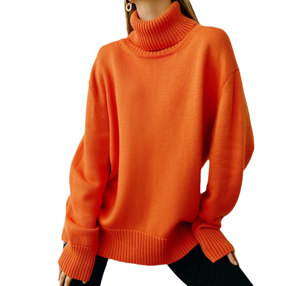 Fashion Turtleneck Knitted Loose Sweaters for Women