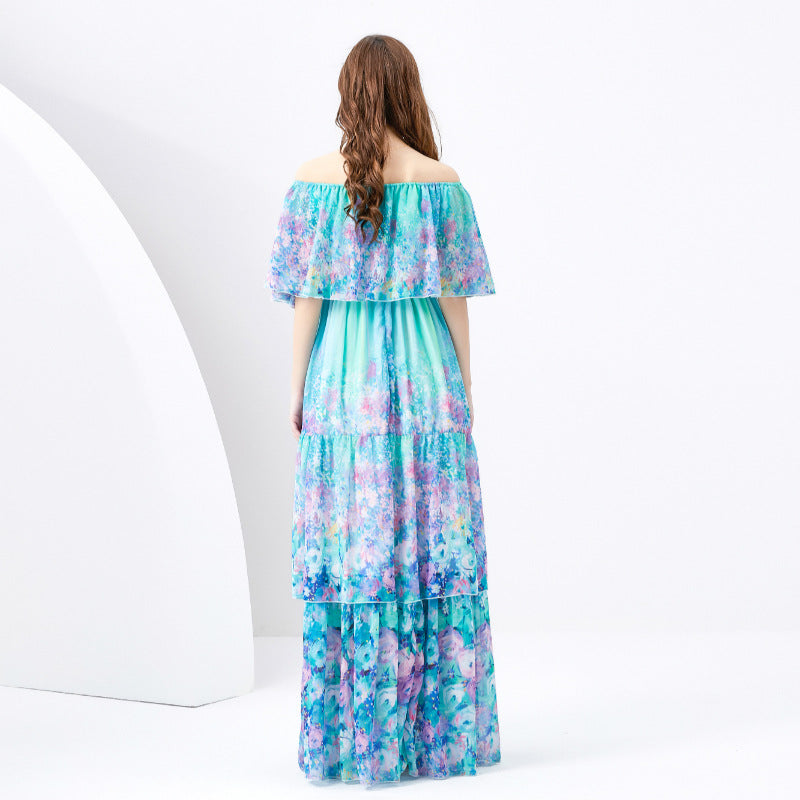 Designed Off The Shoulder Summer Holiday Long Dresses