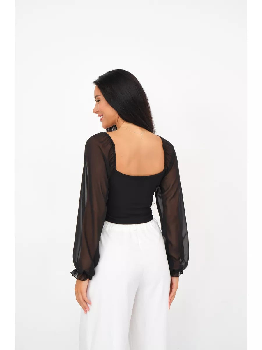 Sexy Long Sleeves Short Tops