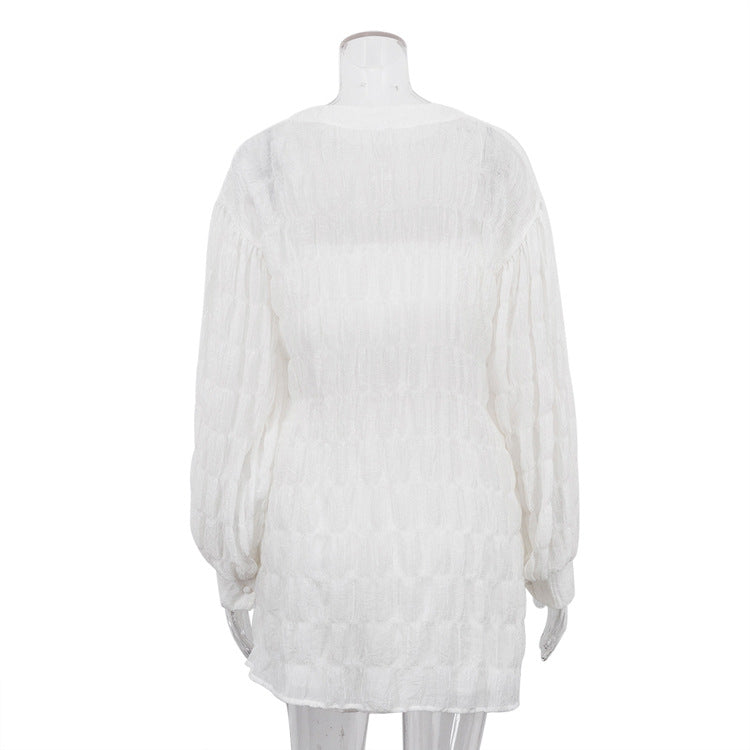 Casual Summer Long Sleeves Shirts with Strapless Tops and Shorts 3pcs Sets