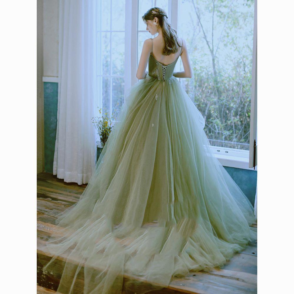 Fairy Light Green Evening Dresses