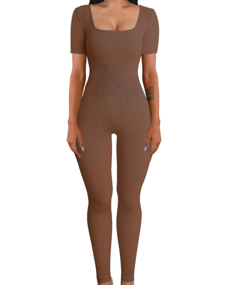 Sexy Short Sleeves Sports Jumpsuits for Women
