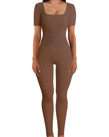 Sexy Short Sleeves Sports Jumpsuits for Women