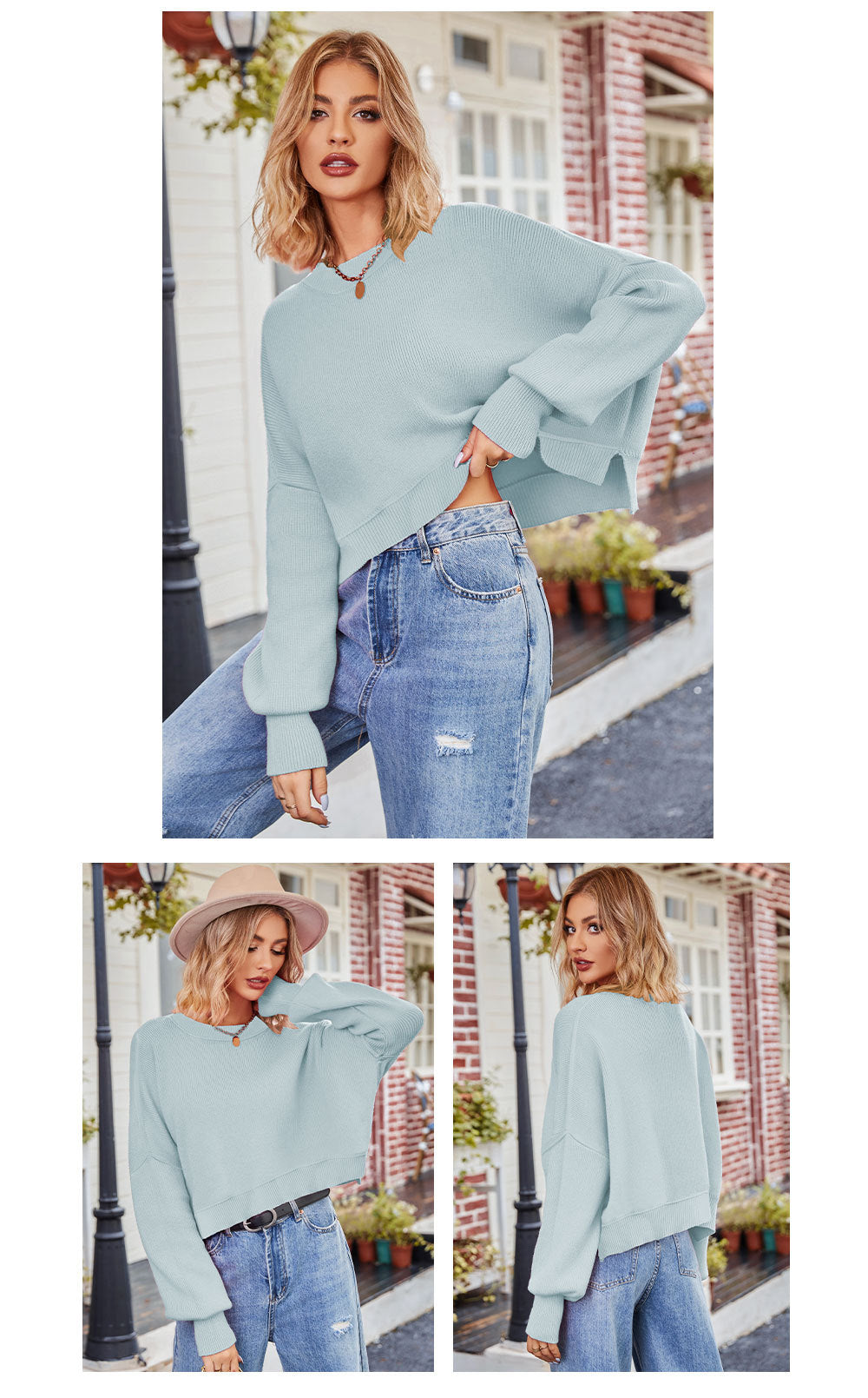 Fashion Round Neck Knitted Pullover Sweaters
