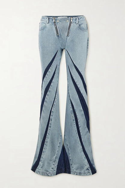 Designed Denim Strapless Tops and Jeans
