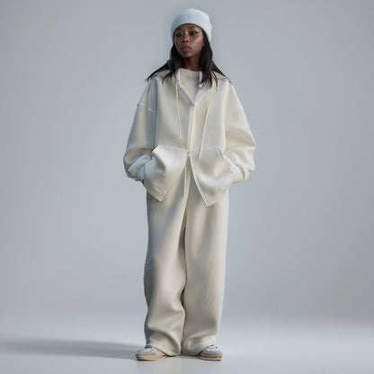 Designed Zippered Hoodies Coats & Drawstring Sports Pants