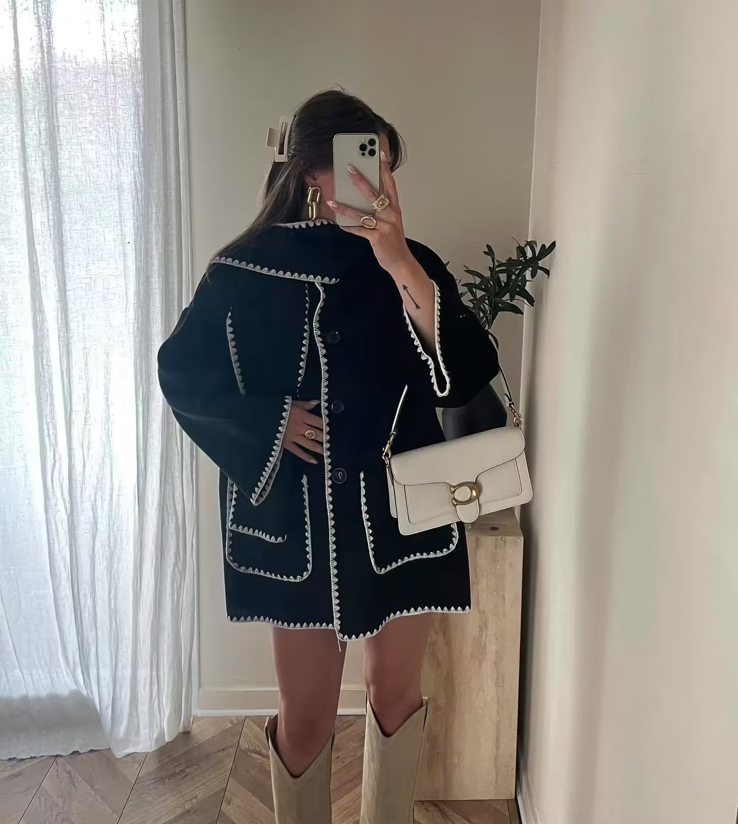 Fashion Women Nylon Coats with Scarves